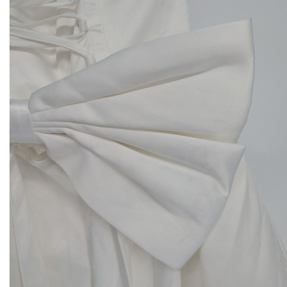 Babyboo Lotus Mini Dress M Ivory Strapless Bow Bubble Hem NWT Flawed - Picture 6 of 6